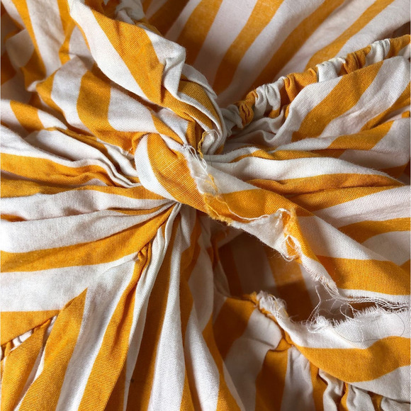Caroline Constas Onira Top Striped Blouson Sleeve Crop Orange White Size Small - Picture 11 of 13
